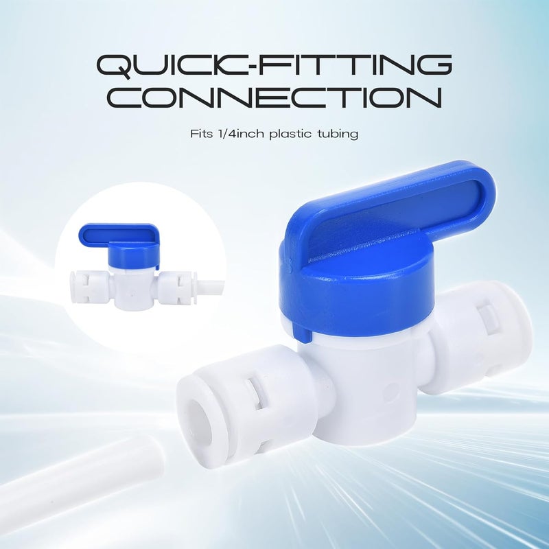 cnaodun 1/4 Water Line, with 1/4" OD 39.4ft Water Tubing Reverse Osmosis Quick Connect Fittings Push To Connect Water Tube Fittings for RO Water Filter - Image 3